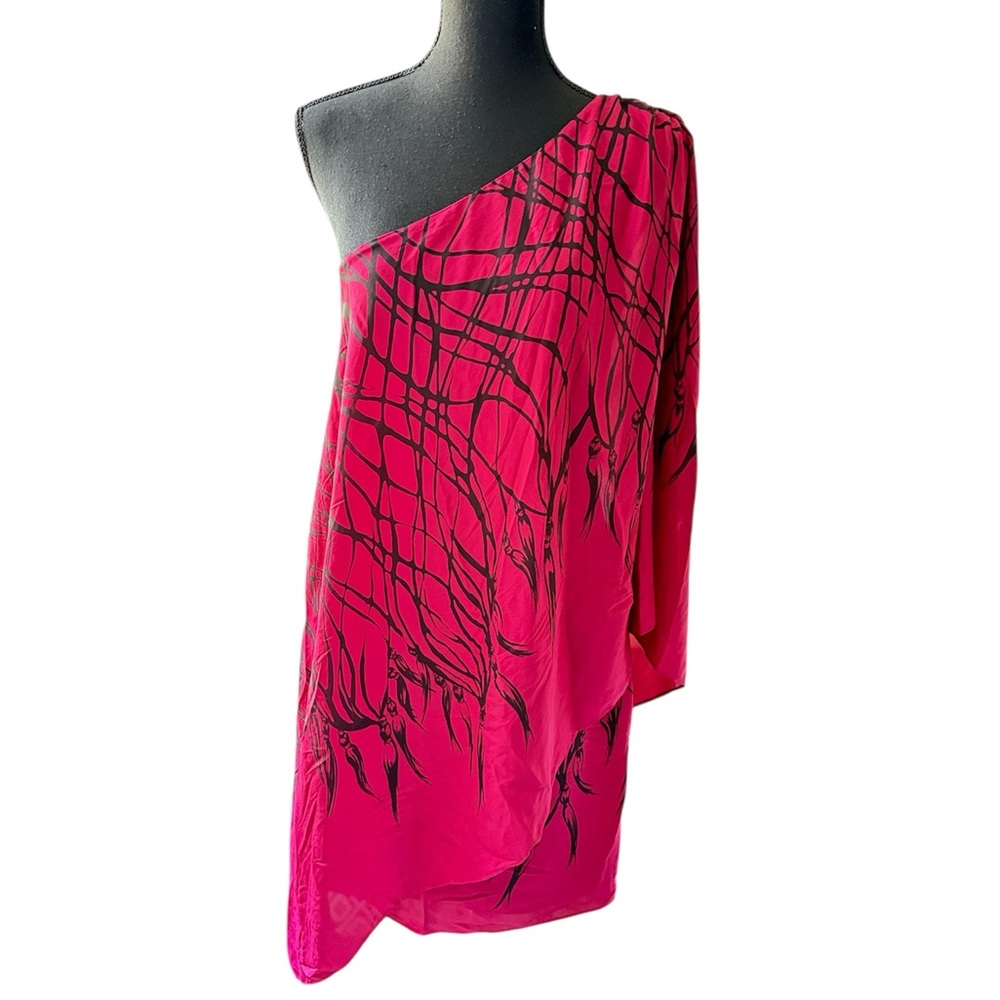 Max & Cleo Pink One Shoulder Cocktail Dress